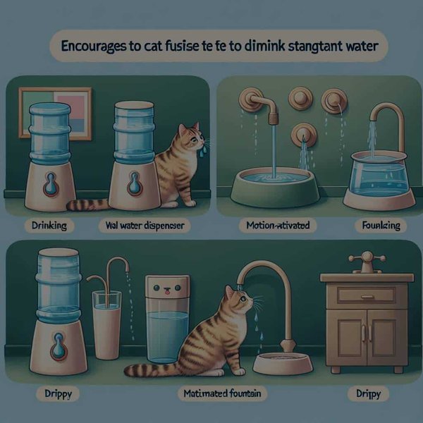 Quelles stratégies adopter pour un chat qui refuse de boire de l'eau stagnante ?